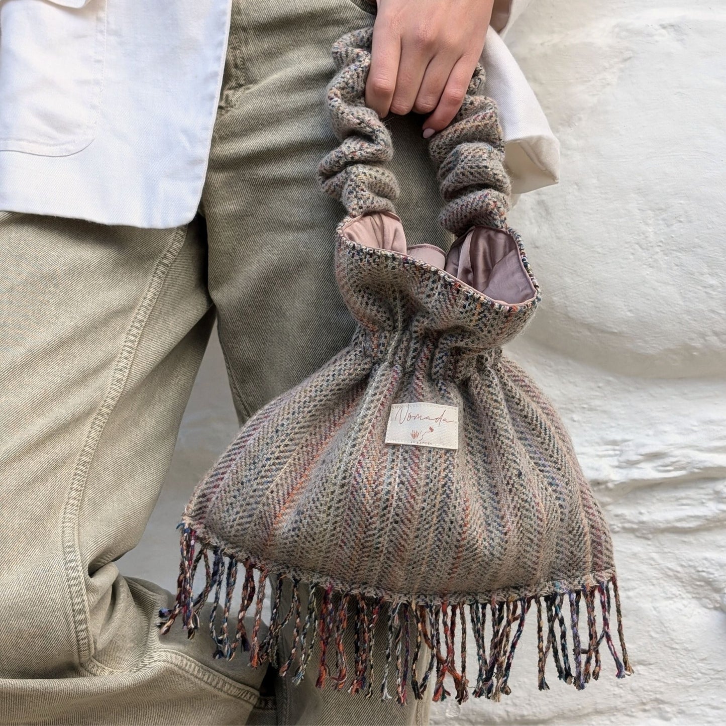 Lula Bucket Bag - Grey/Multi - Coloured Irish Tweed