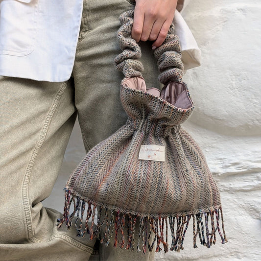 Lula Bucket Bag - Grey/Multi - Coloured Irish Tweed