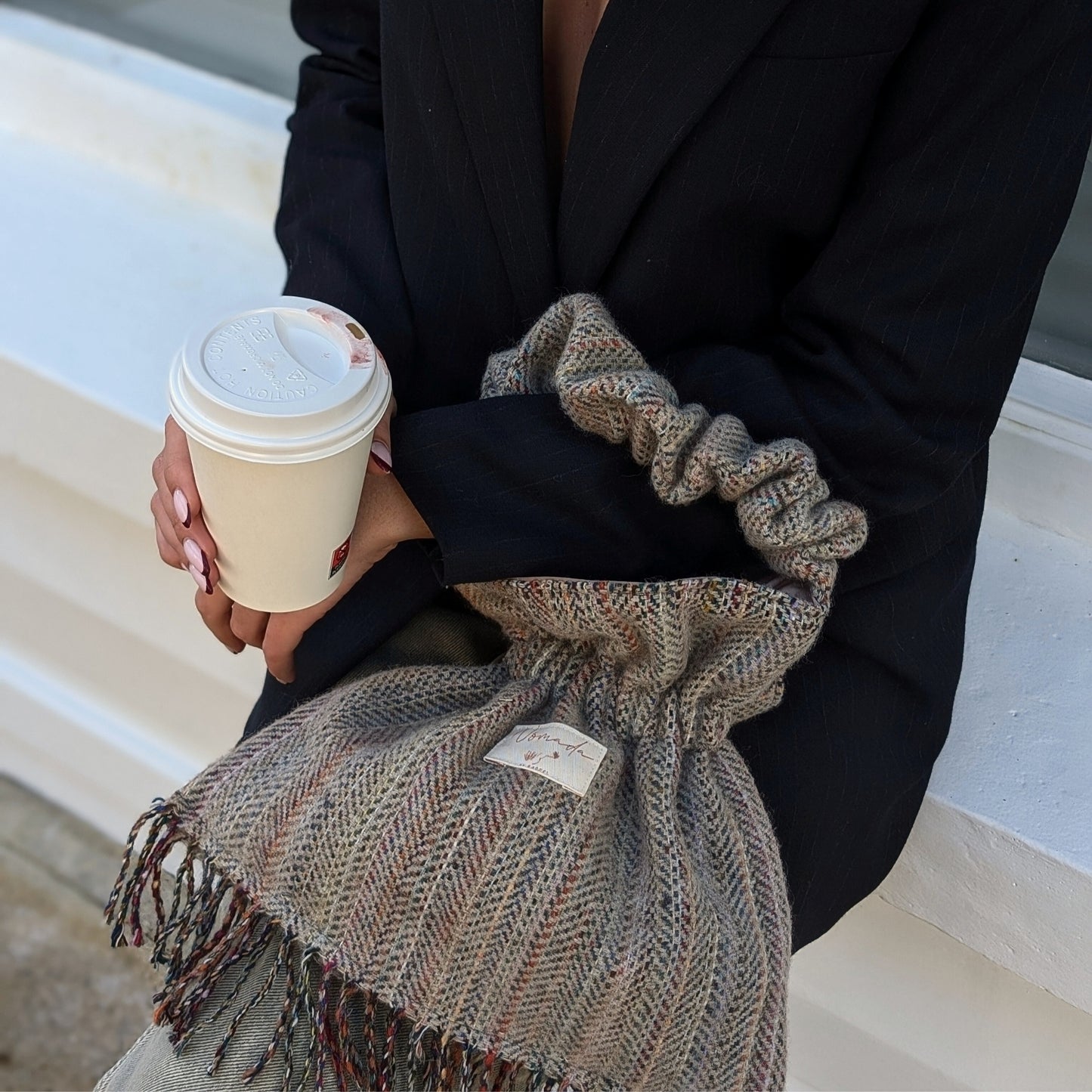 Lula Bucket Bag - Grey/Multi - Coloured Irish Tweed