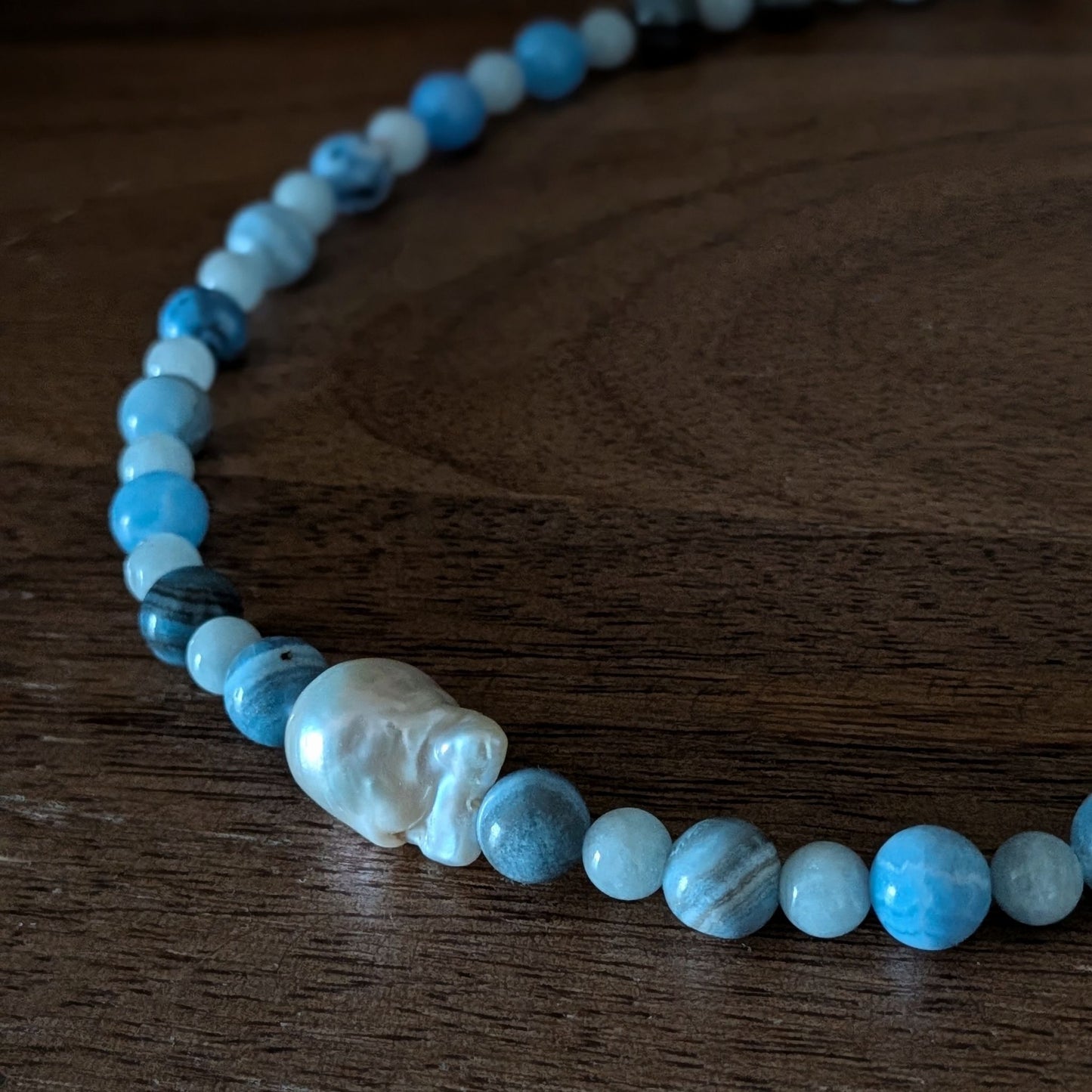 Pearl and Blue Necklace