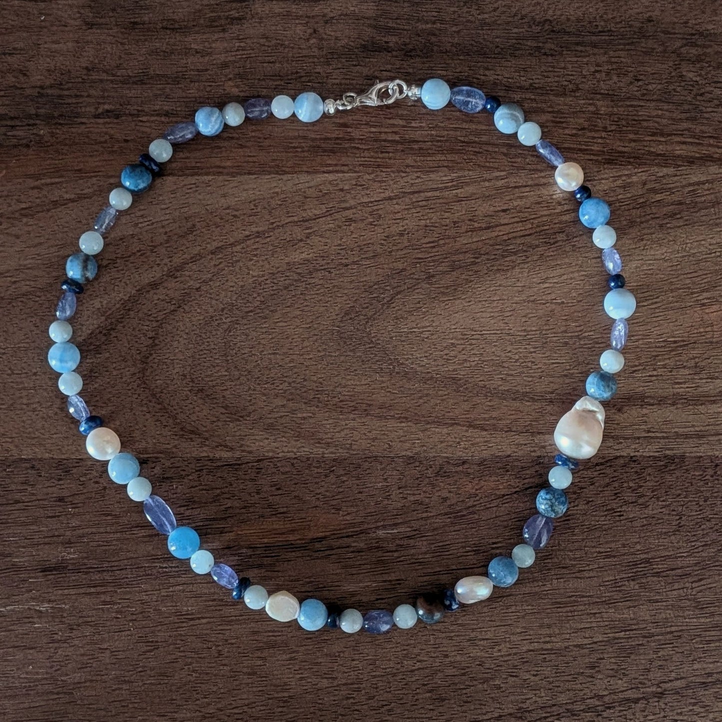 Pearl and Blue Necklace