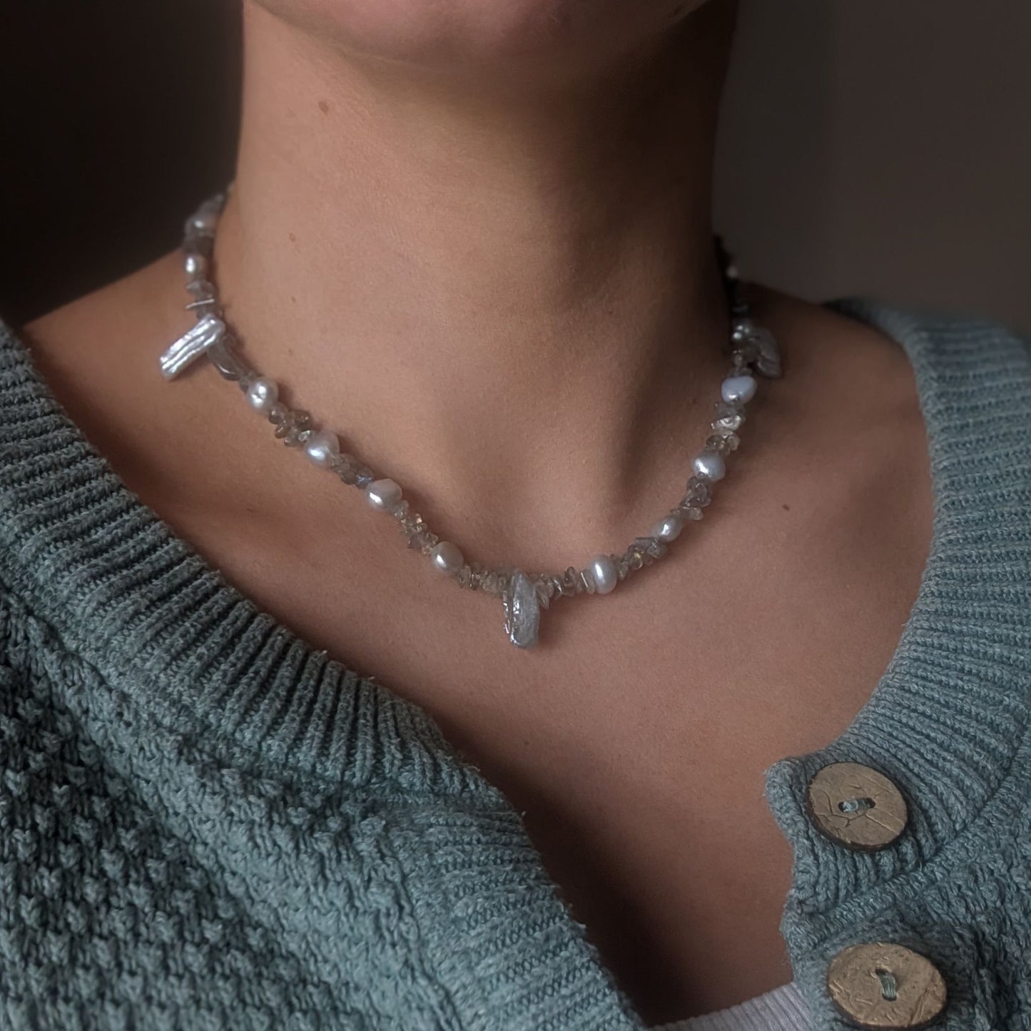 Labradorite & Pearl Necklace