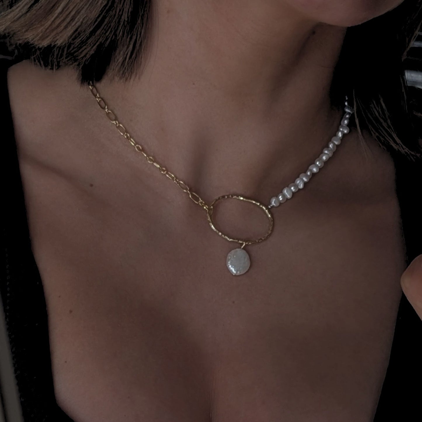 Sylvie Pearl & Chain Necklace