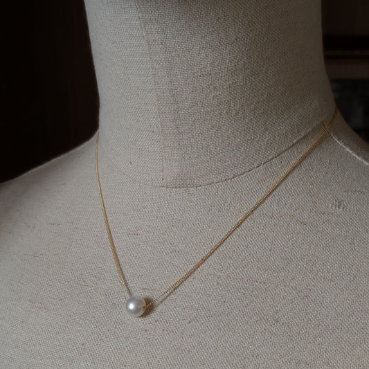 Elvie - Gold Vermeil Single Pearl Necklace