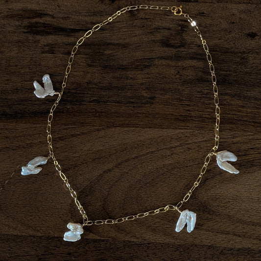 Starla - Pearl Charm Necklace