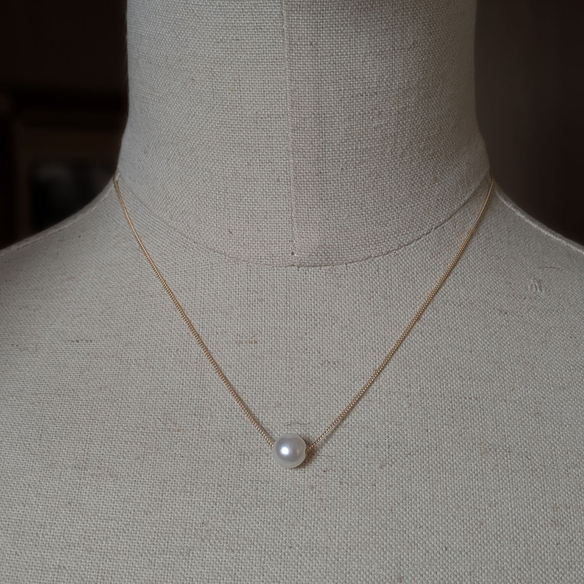 Elvie - Gold Vermeil Single Pearl Necklace
