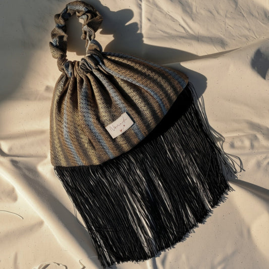Handmade Donegal Linen & Silk Fringe Bag