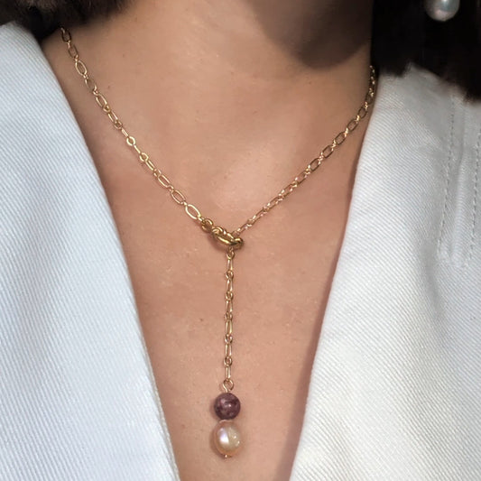 Alvina Coral & Pearl Necklace