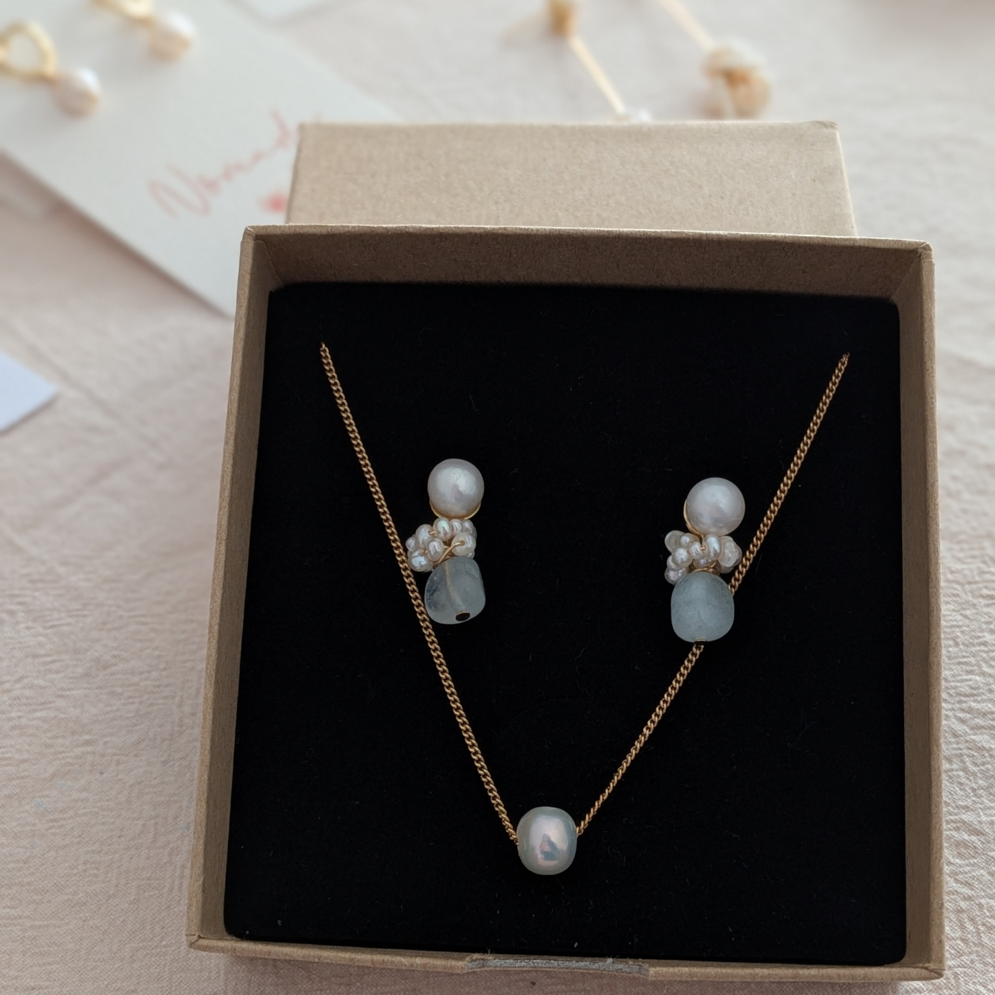 Blu - Pearl & Aquamarine Earring