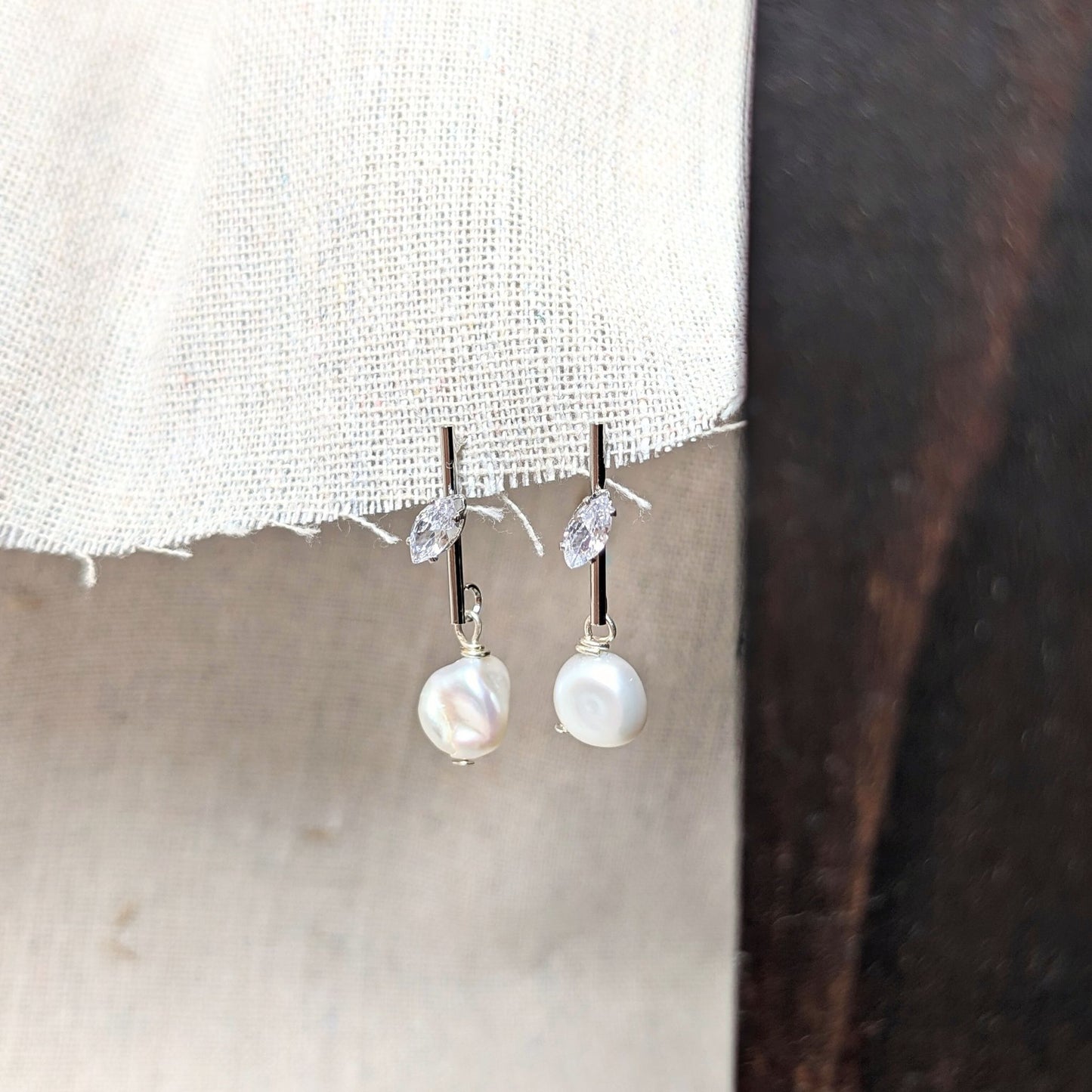 Gia - Marquise CZ Pearl Drop