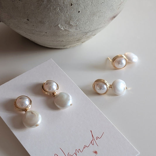 Olive - Pearl Earrings