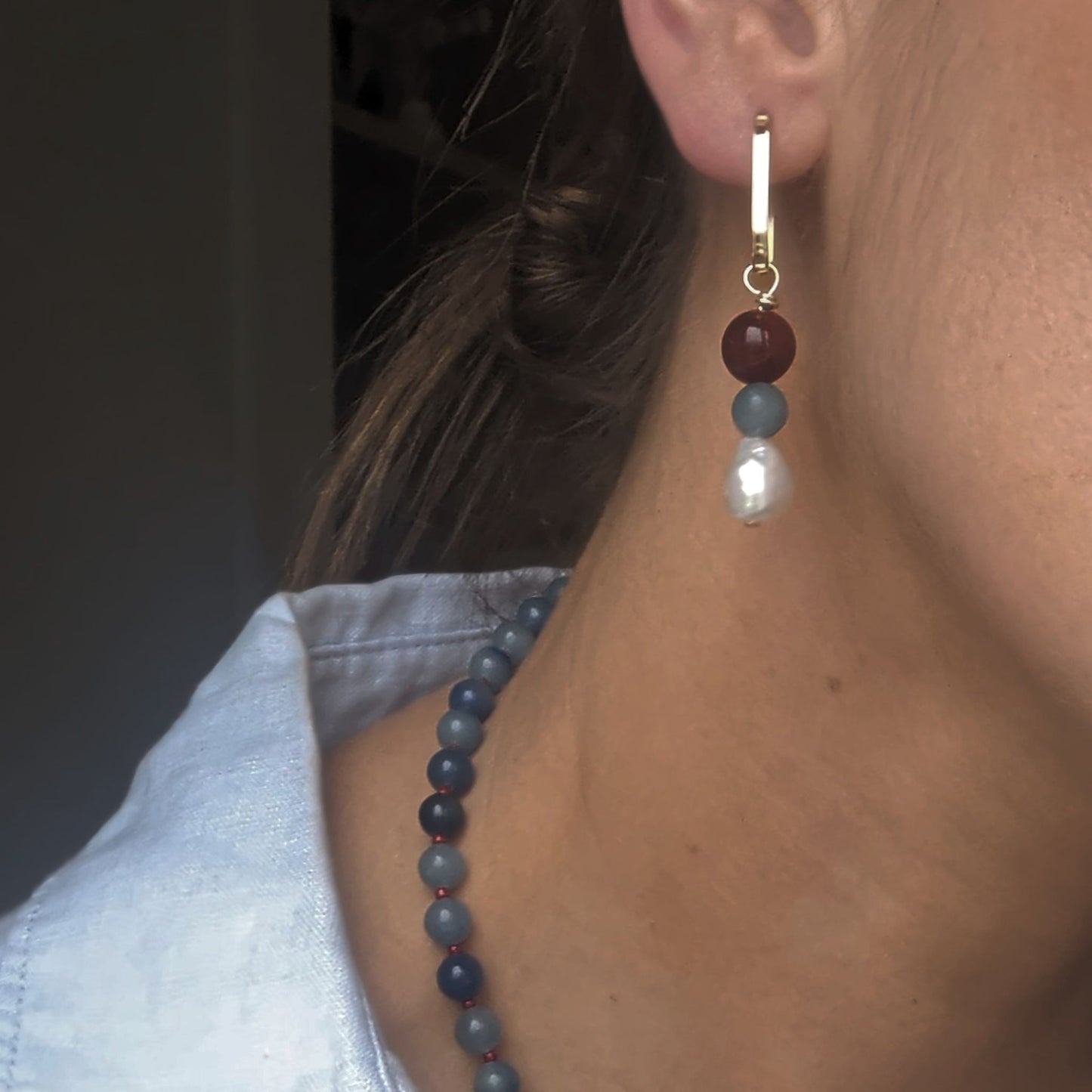 Heidi - Natural Gem & Pearl Drops