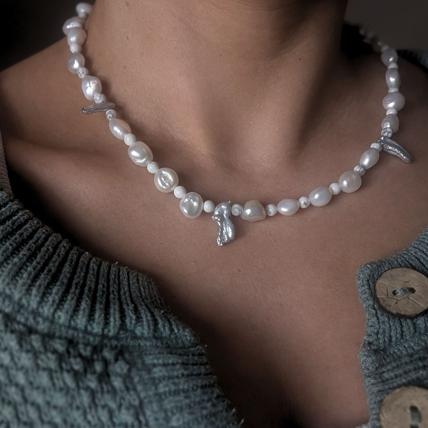 Textured Pearl Necklace