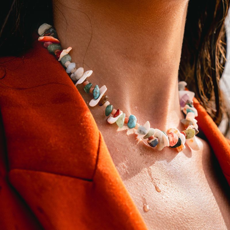 Betty - Natural Gem and Shell Necklace