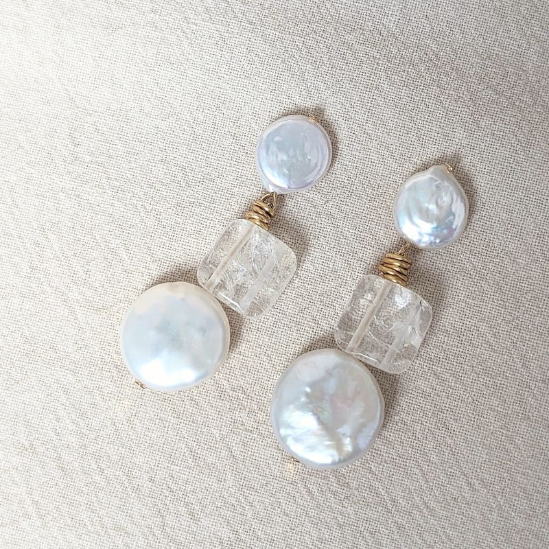 Lia - Fresh Water and Glass Bead Earrings