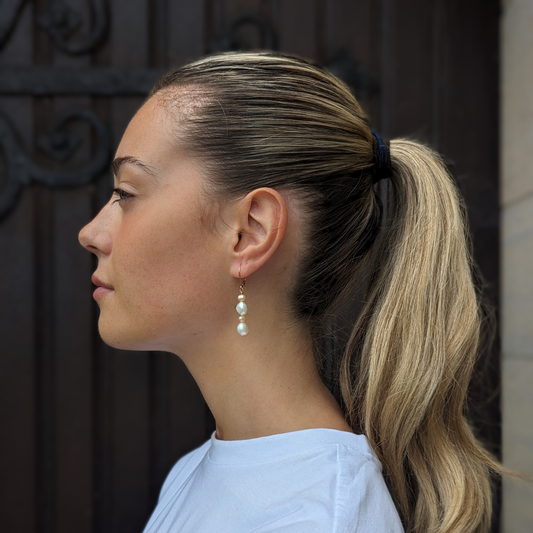 Isabella - Rose Gold Pearl Drop Earrings