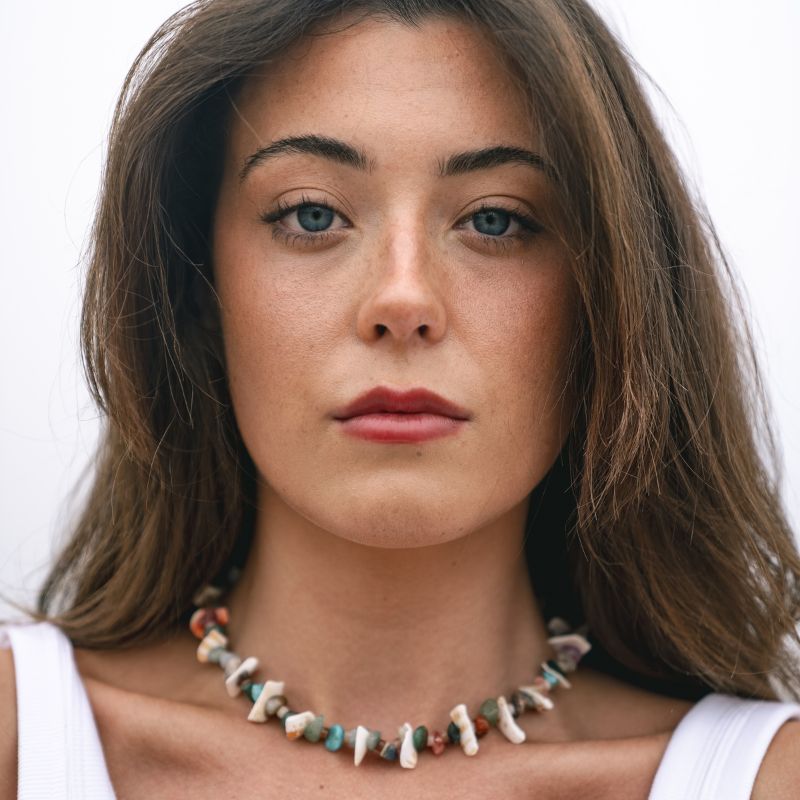 Betty - Natural Gem and Shell Necklace