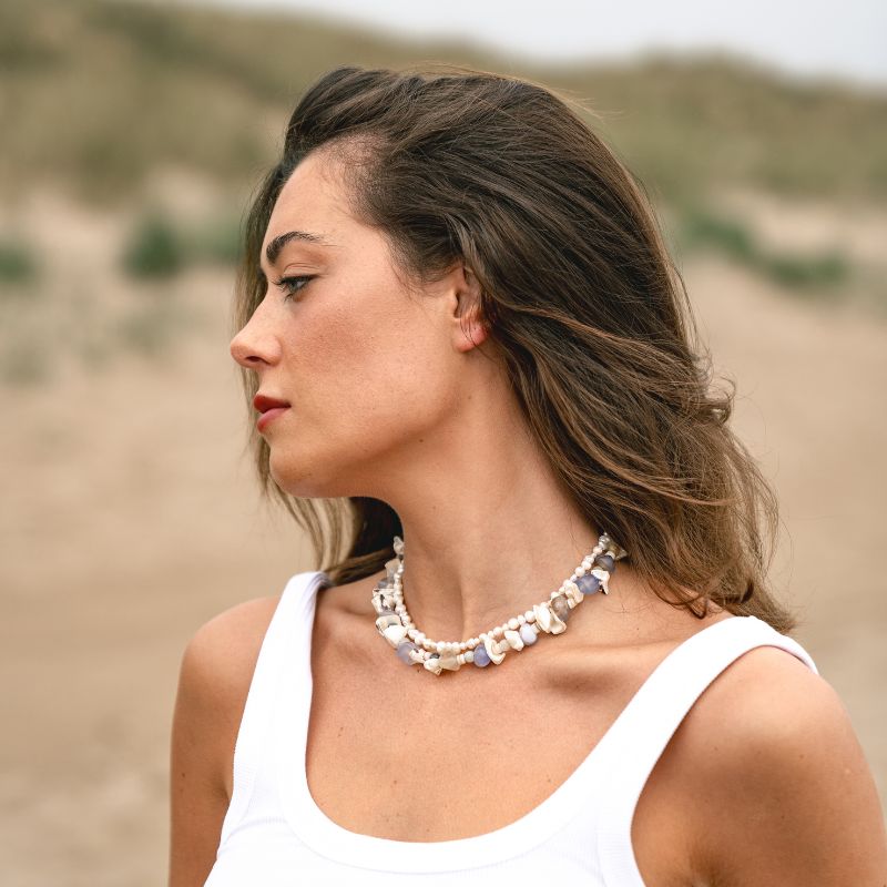 Lilah - Natural Gem and Shell Necklace