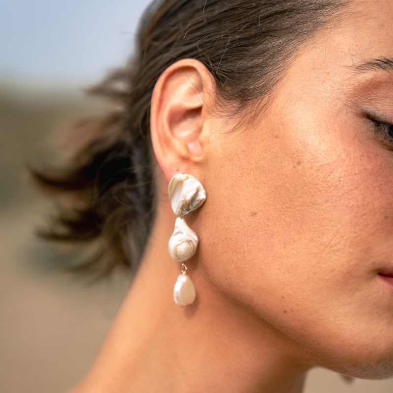 Etta - Fresh Water Pearl & Shell Earrings