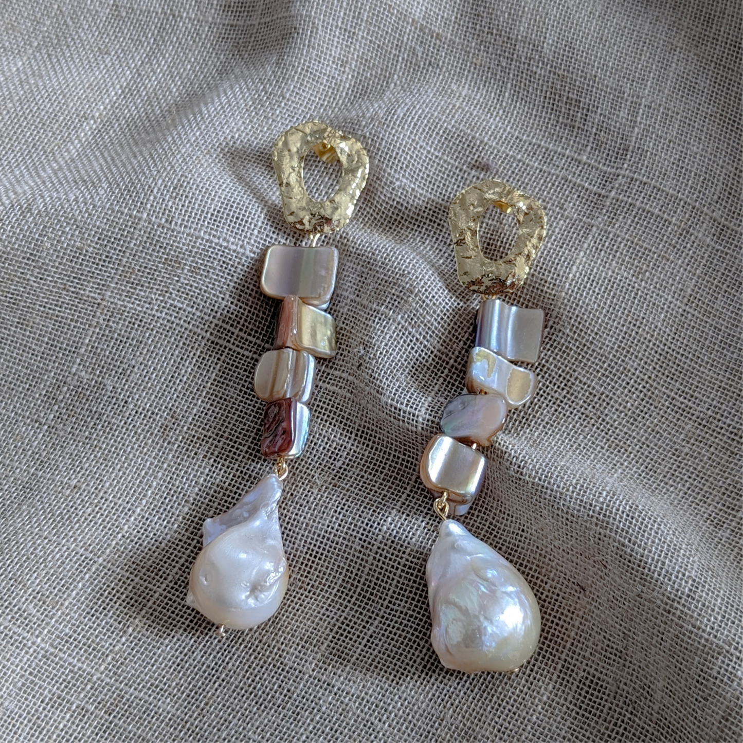 Alma - Fresh Water Shell and Pearl Earrings