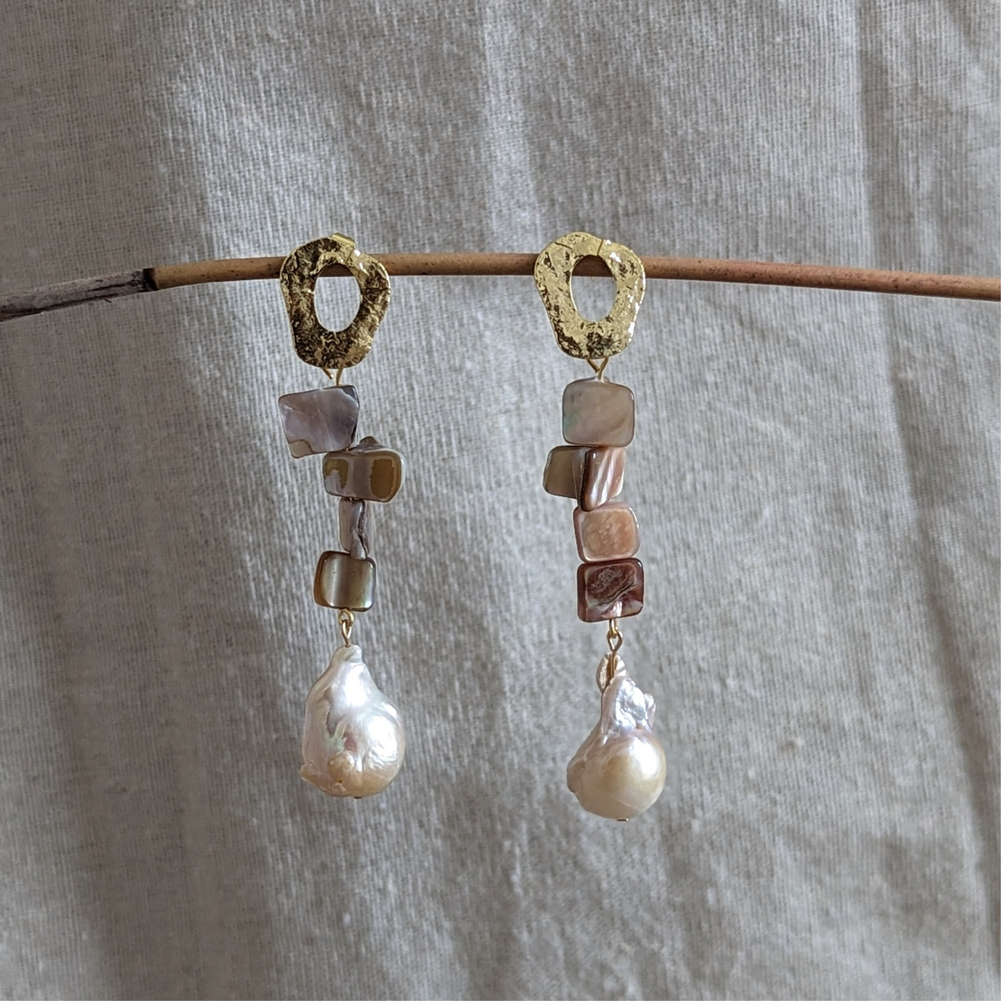 Alma - Fresh Water Shell and Pearl Earrings