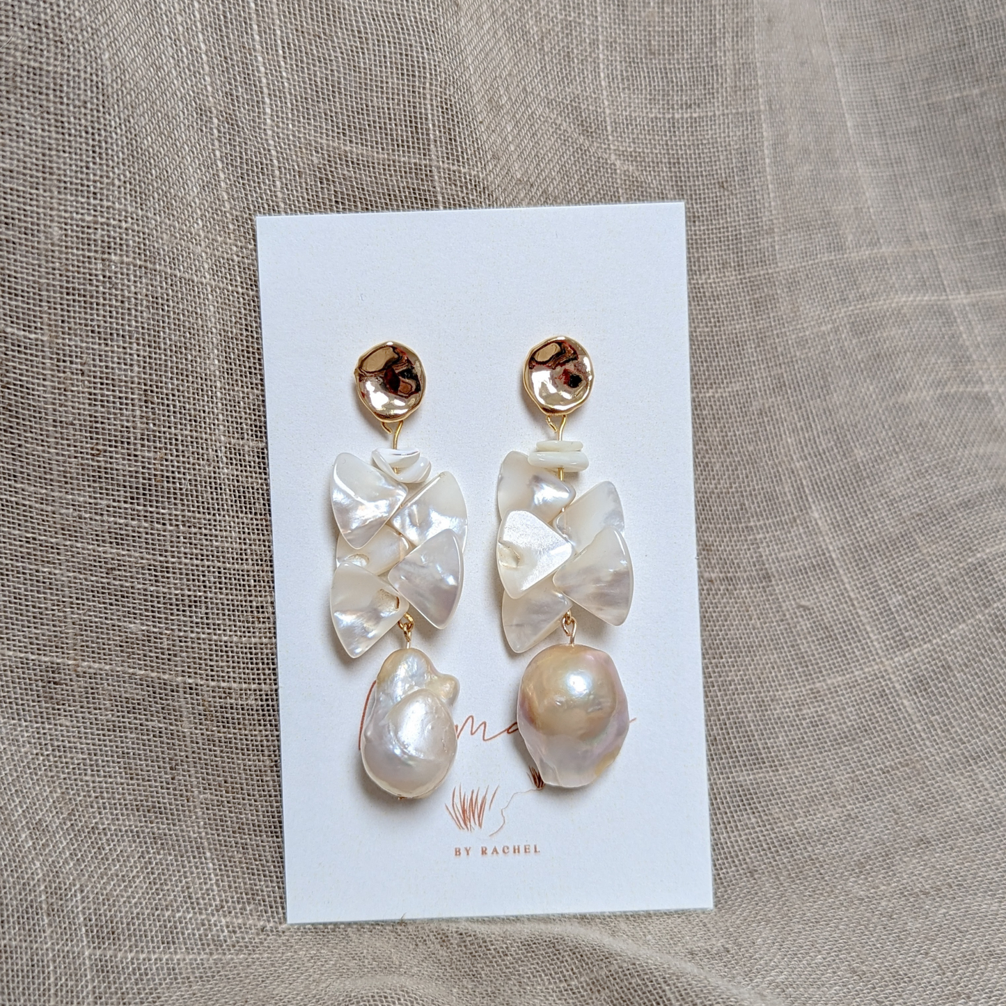 Kaia - Fresh Water Pearl and Shell Earrings